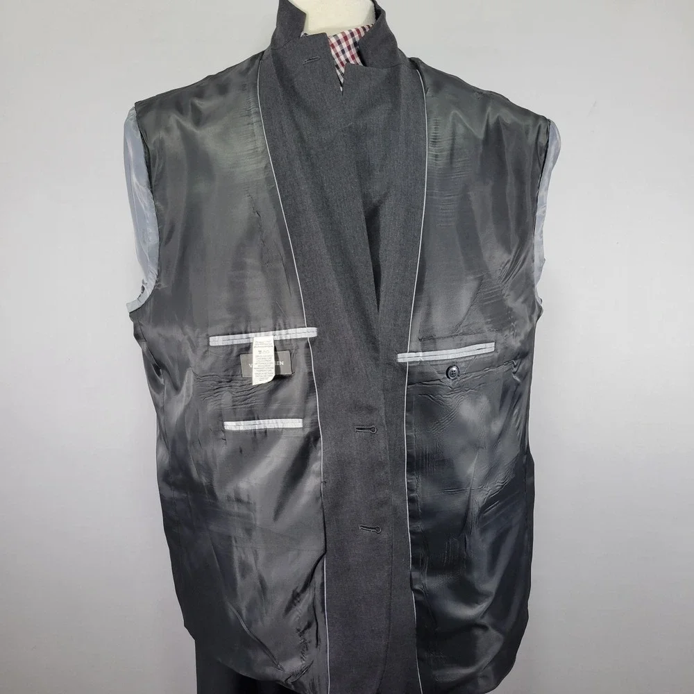 Van Heusen Men's Sport Coat Blazer Two Button Gray‎ Polyester Blend Size 52R